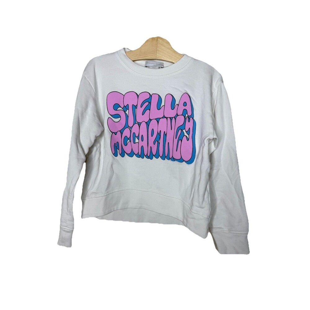 Stella McCartney Kids White Logo Sweatshirt Sz 10 Boutique Luxury Girls